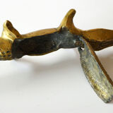 Crocodile ashtray with brass lid