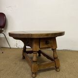 Round wooden coffee table