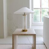 Mid-century glass and brass table lamp Bergbom B-019 Sweden 1960s