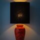 Dutch Orange Gouda Ceramic Table Lamp 'Tokio', 1970s, New Black Linen Shade