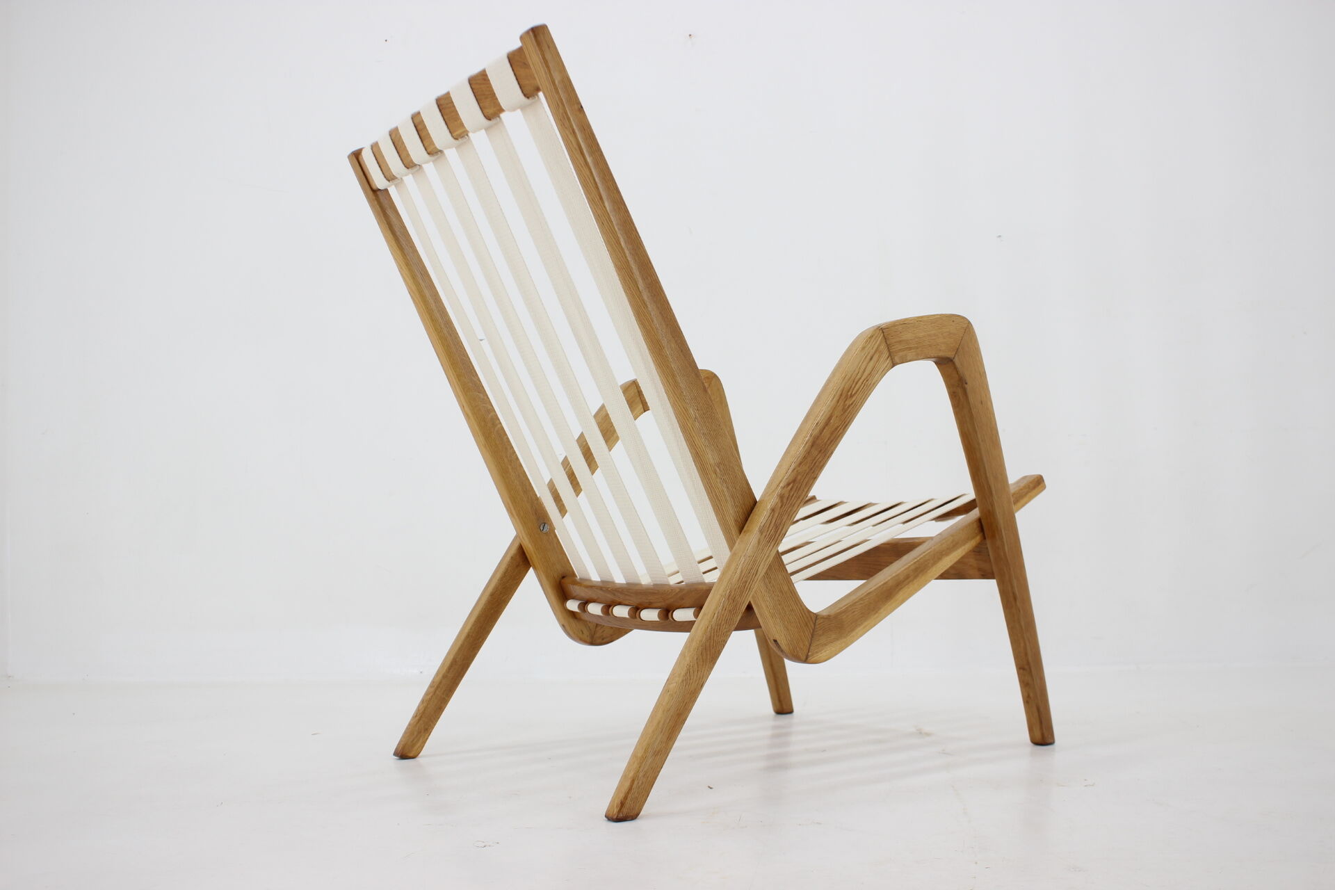 1970s Jan Vaněk Oak armchair, Czechoslovakia