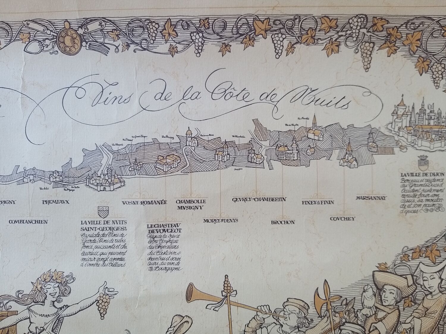 Original old wine map PJ Coulon ca 1975