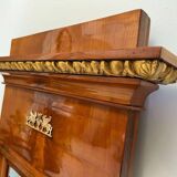 Biedermeier Cherry Wall Mirror with Brass Decor, South Germany, 1820s