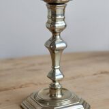 Large antique silver-plated candlestick - Shiny finish