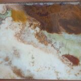 Marble and brass side table