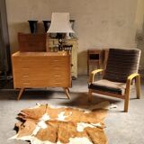 Vintage cowhide rug 1970