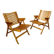 Lot 2 folding armchairs "Rex lounge" design Niko KRALJ bent beech 60s vintage