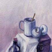 Painting of a still life oil on canvas