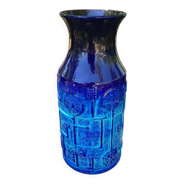 Blue ceramic vase. West Germany Bay Keramik. 1960s. Model 954-30.