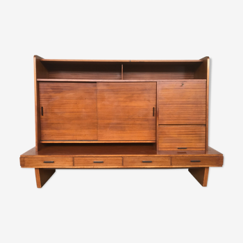 Maurice Pré high sideboard for Lieuvin in teak 1960