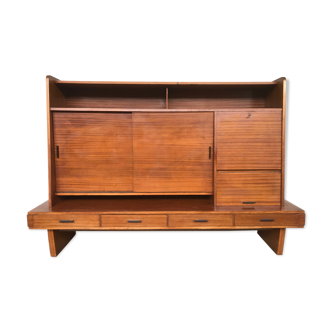 Maurice Pré high sideboard for Lieuvin in teak 1960