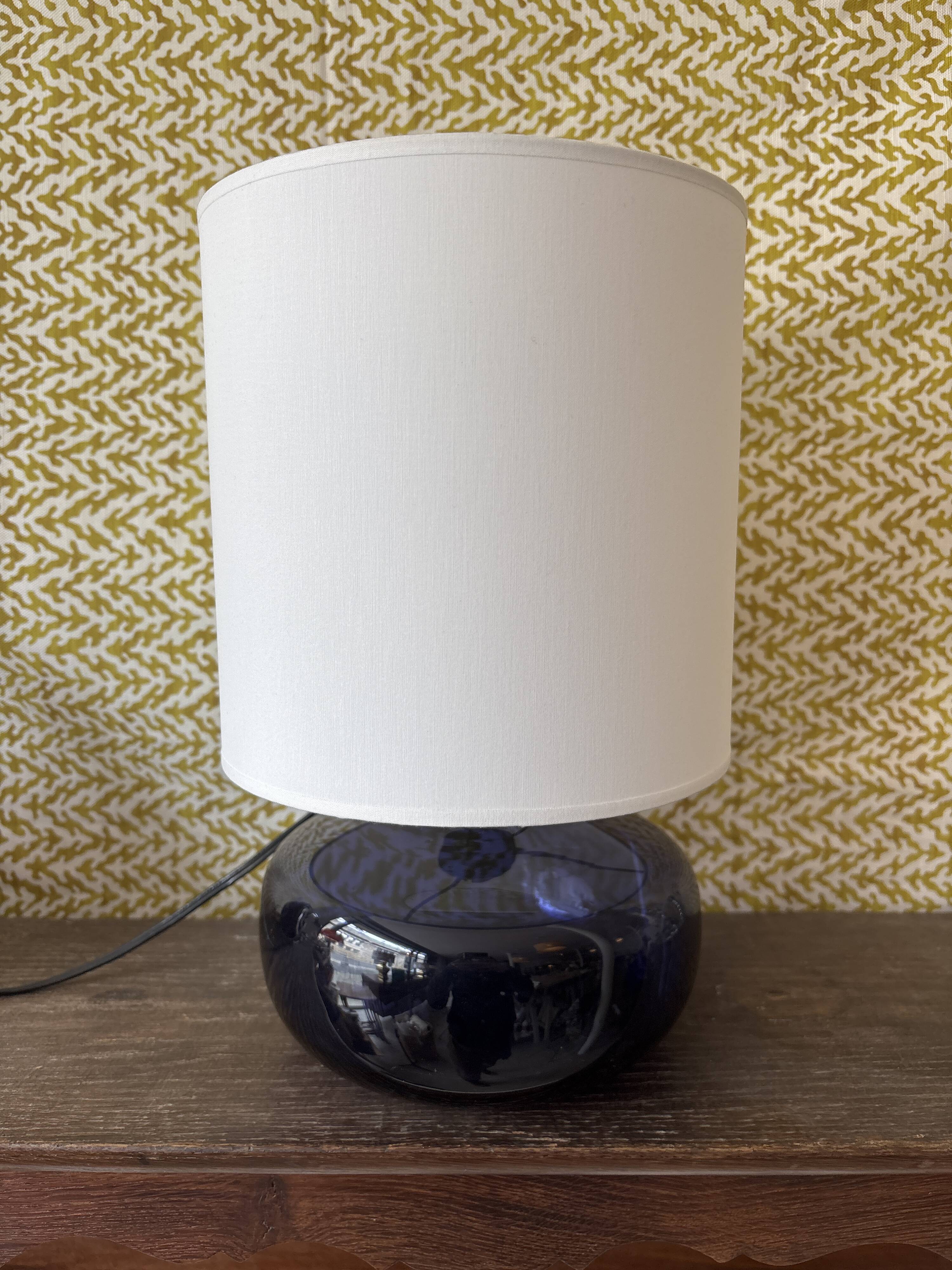 Claire Morin blown glass lamp with shade