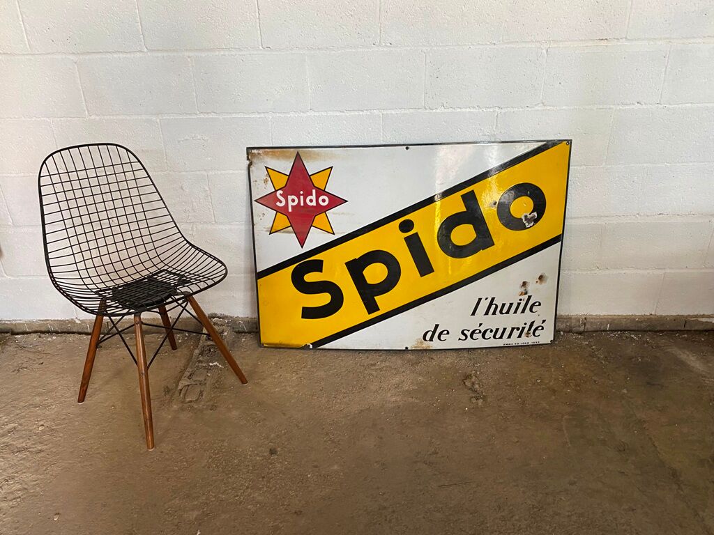 Advertising enamelled plate spido oil 1932