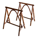 Pair of vintage rattan trestles