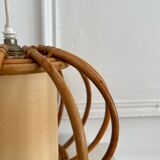 Vintage rattan chandelier 50s