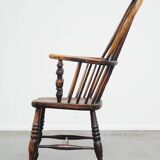 Chaise de salle à manger Windsor à dossier haut, style anglais ancien