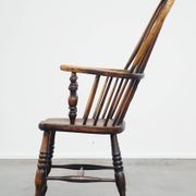 Chaise de salle à manger Windsor à dossier haut, style anglais ancien