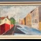 Huile sur toile originale suédoise – « Rue urbaine » par S. Lindah