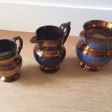 Set of 3 pitchers in jersey faience