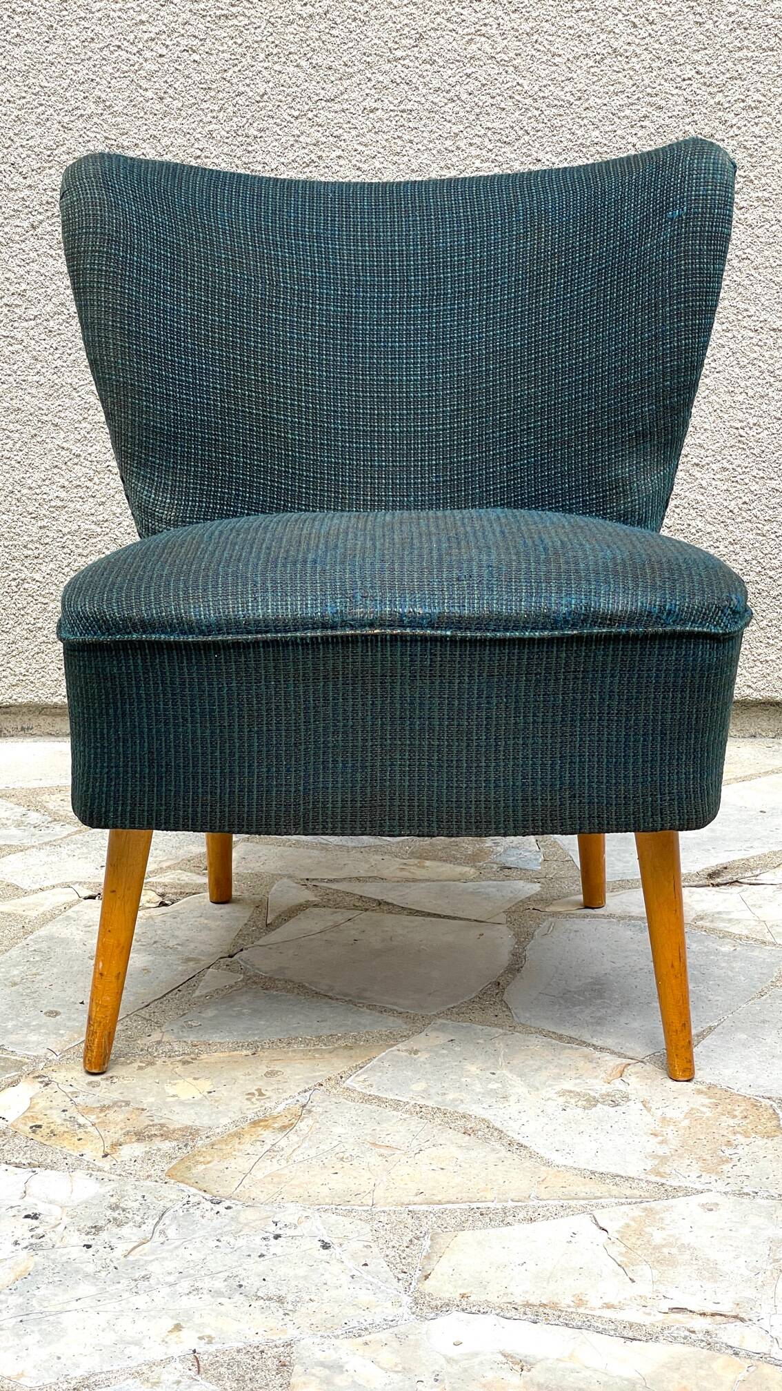 Midnight blue vintage cocktail chair