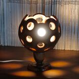 Sculptural wooden lamp, 70s