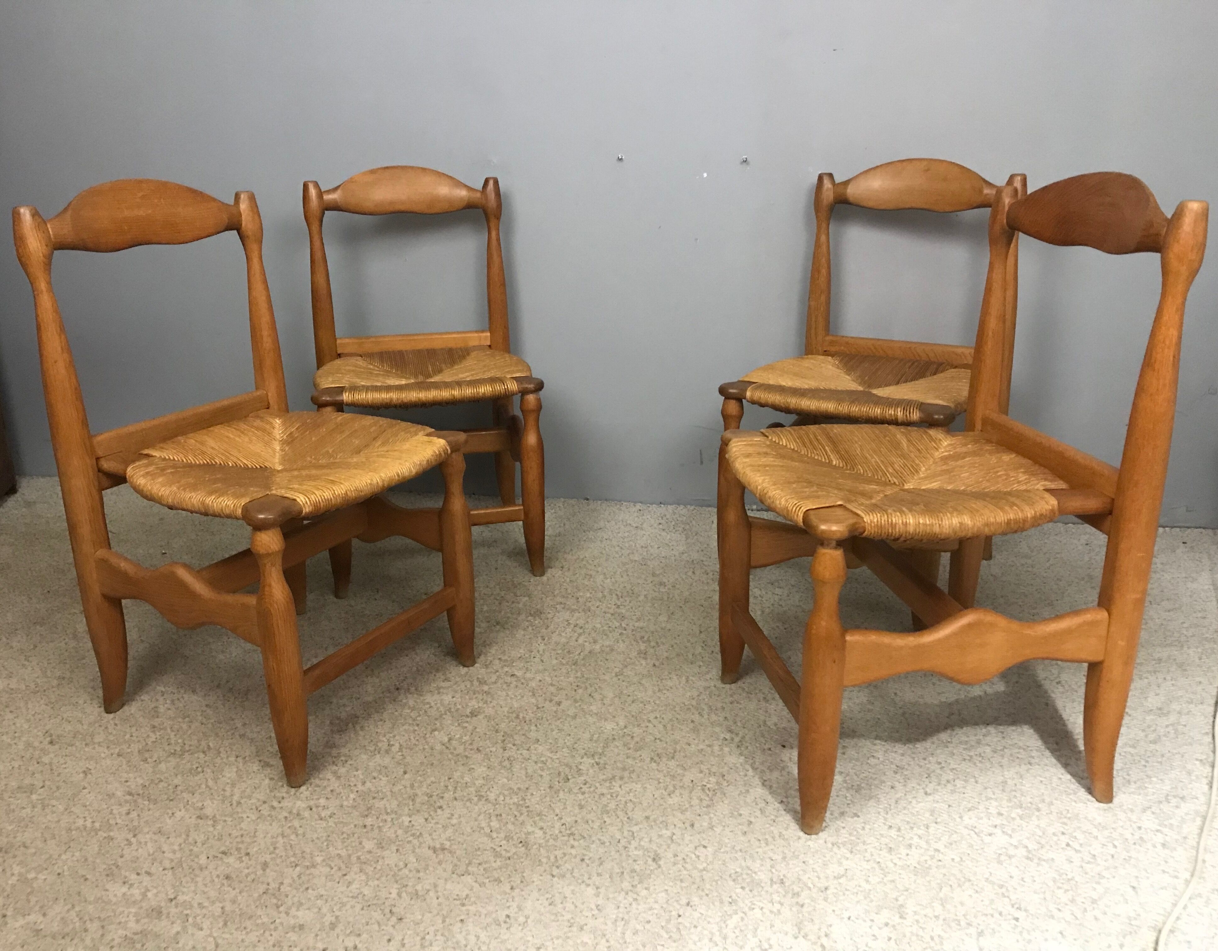 4 chairs by Guillerme & Chambron 1960