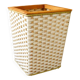 Retro plastic wicker basket with wooden frame