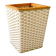 Retro plastic wicker basket with wooden frame