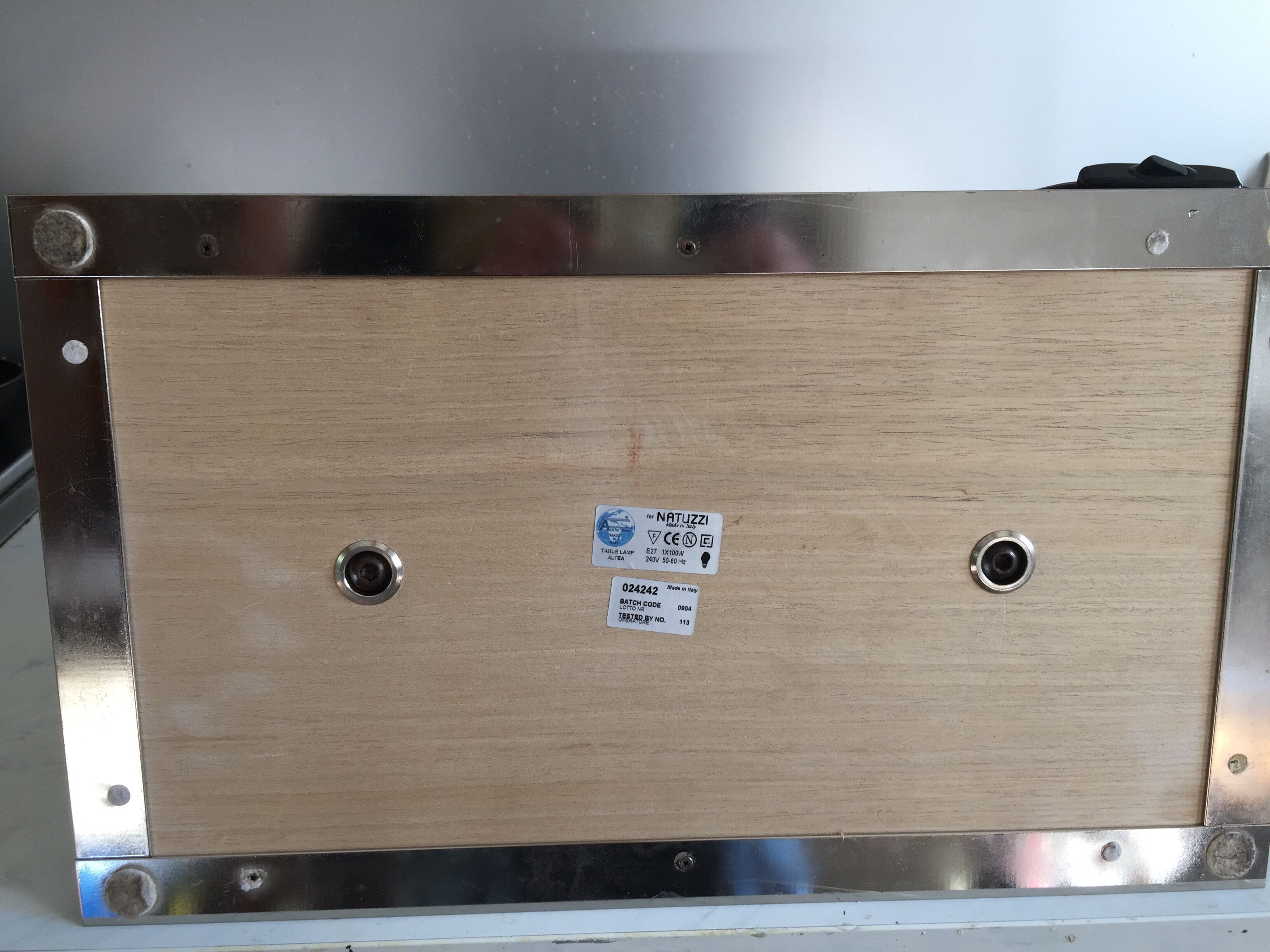 Table Lamp mod. Altéa/Exotic Wood&Brushed Alu/Design by Natuzzi Italy c1990