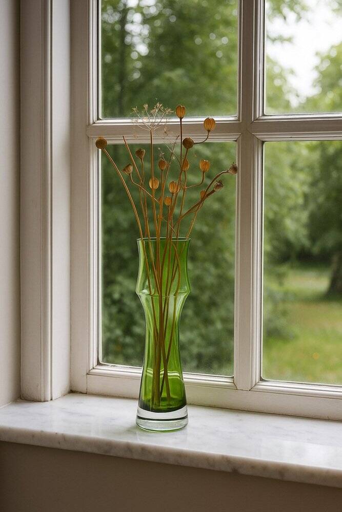 Mid-century modern glass vase by Bo Borgström for Åseda