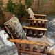 2 Armchairs with 2 Persian cushions