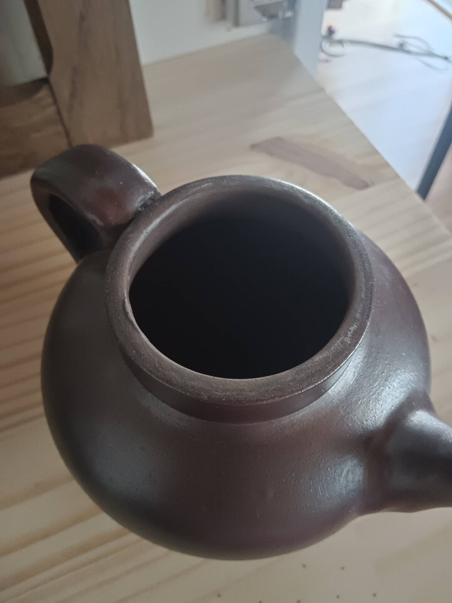 Vintage brown glazed earthenware teapot by Jean Dubost