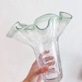 Draped blown glass vase