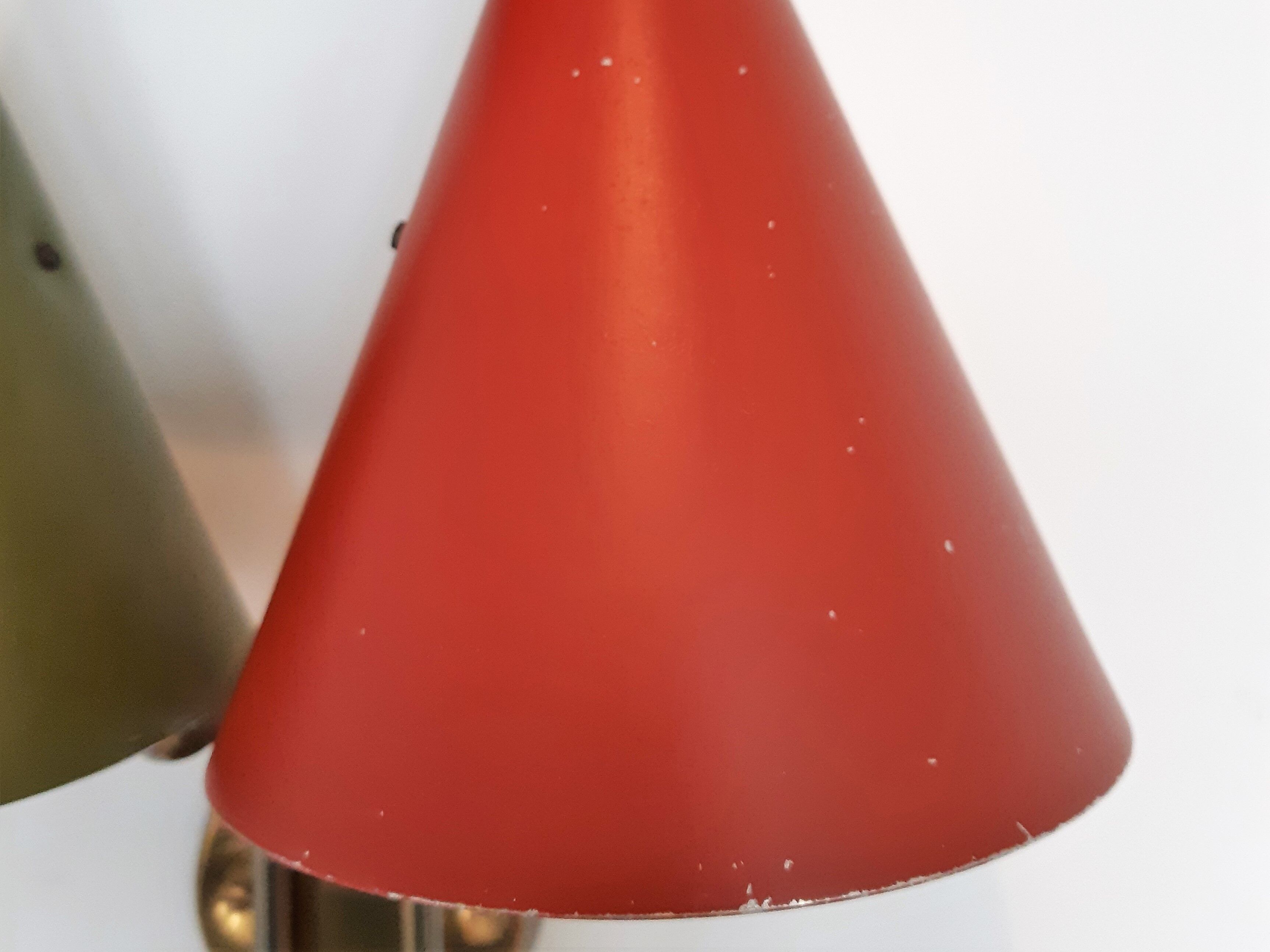 Danish triple-shaded sconce by Svend Aage Holm Sørensen for Lyfa, 1950s