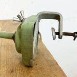 Green industrial workshop table lamp, 1960s