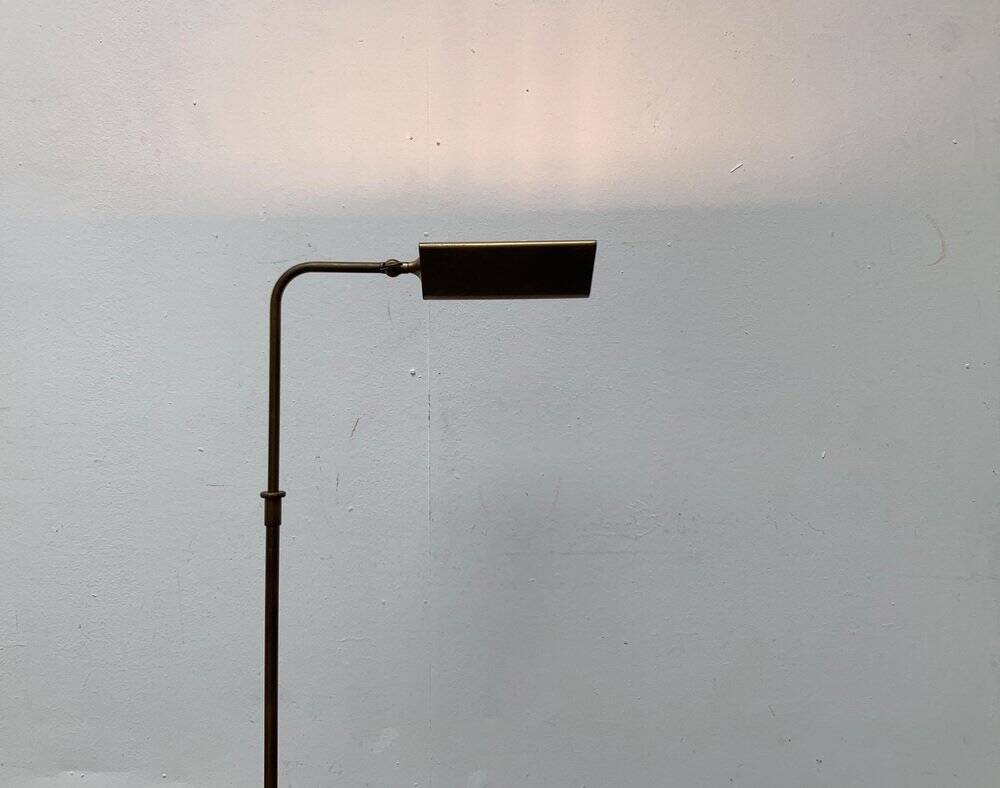 Vintage Hollywood Regency floor lamp in German brass by Florian Schulz.