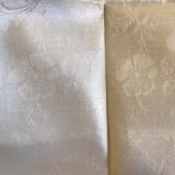 Set of 6 towels in ivory cotton damask