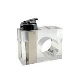 Briquet de table en lucite transparent de l'ère spatiale, Italie des années 1970