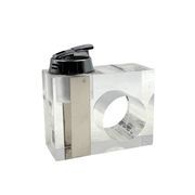 Briquet de table en lucite transparent de l'ère spatiale, Italie des années 1970