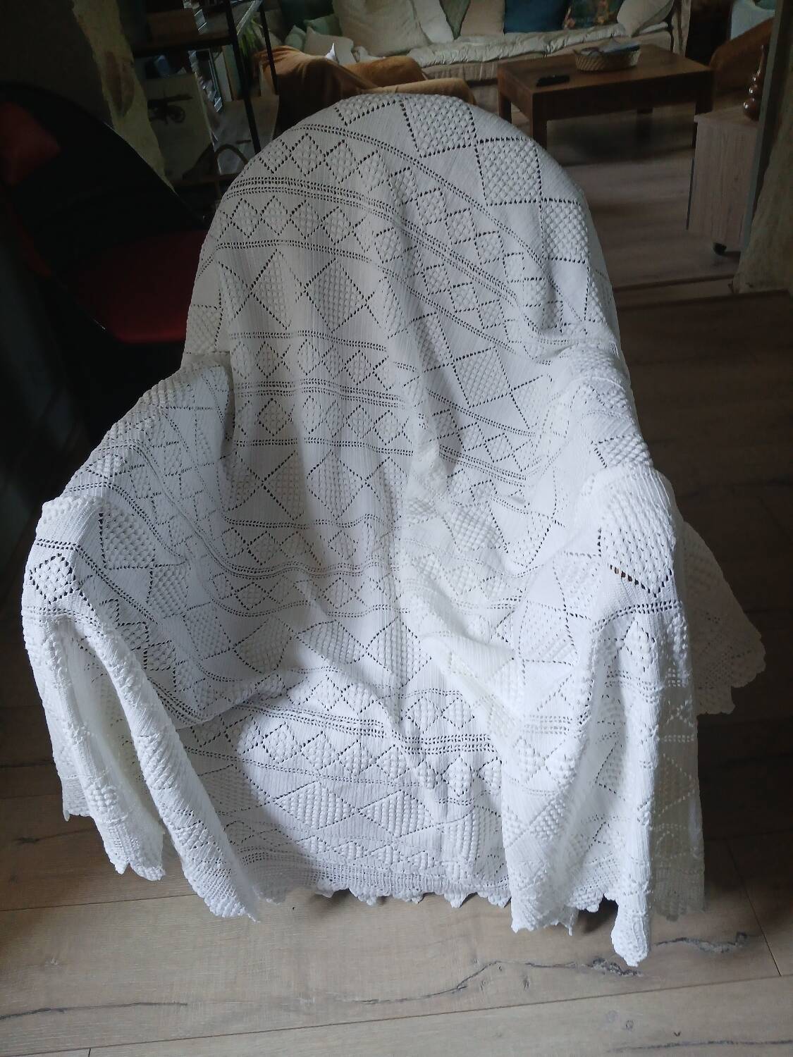 2 antique crochet bedspreads