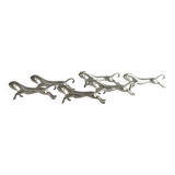 6 silver metal horse knife holders