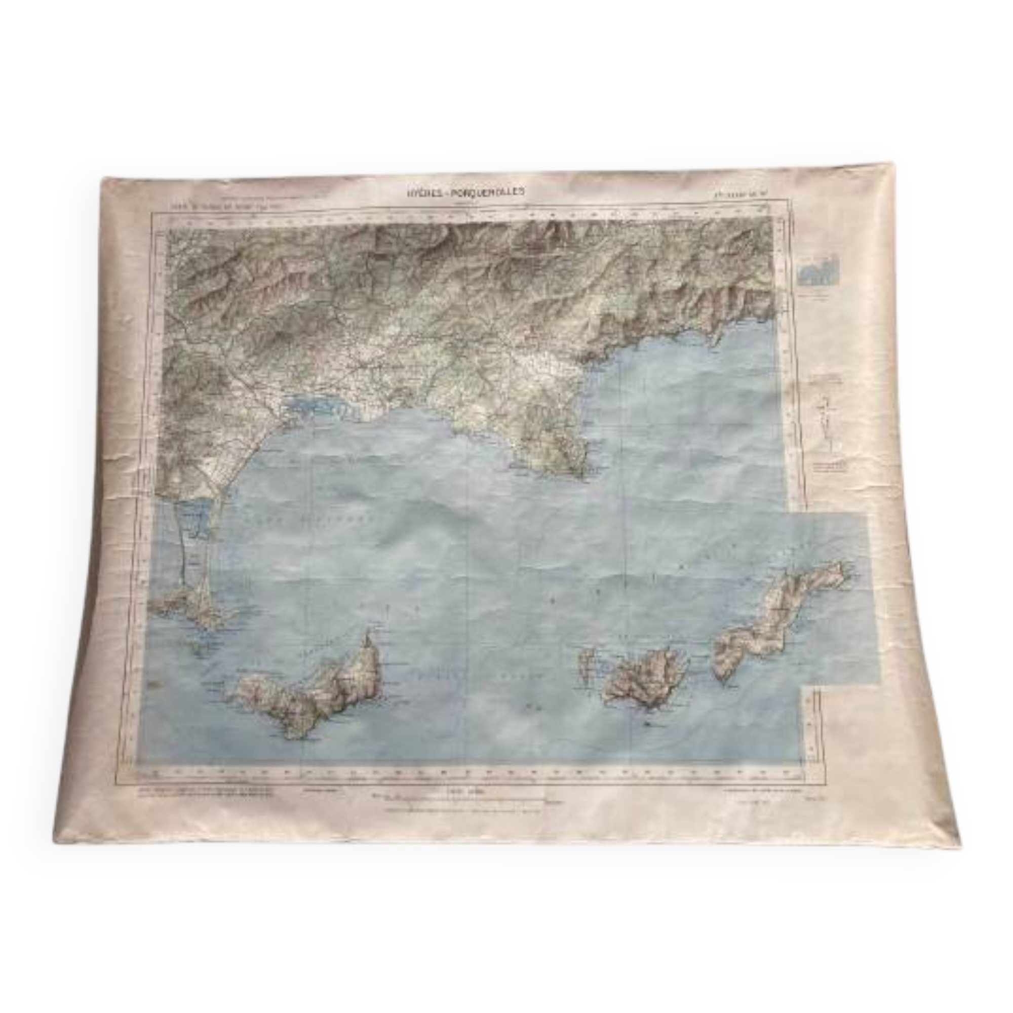 Map of South East France on paper