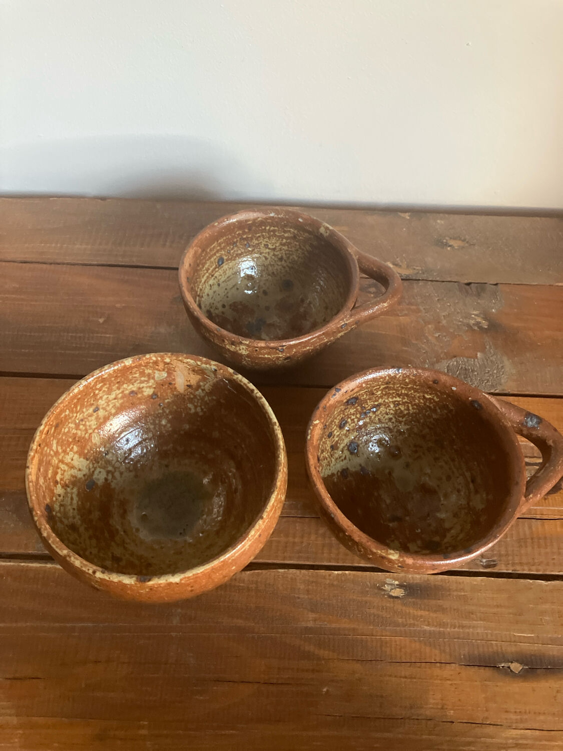 3 stoneware bowls