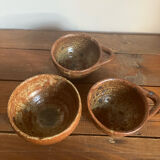 3 stoneware bowls