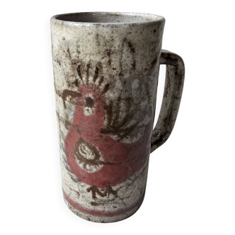 Ceramic mug signed Gustave Reynaud (Le Mûrier) Vintage Design Years