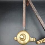 Paires de Chenets Cheminée En laiton Decor marmousets fonte Style Louis XIV Loft