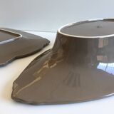 Tableware Service Table Design Meat or Vegetable Frosted Brown Porcelain