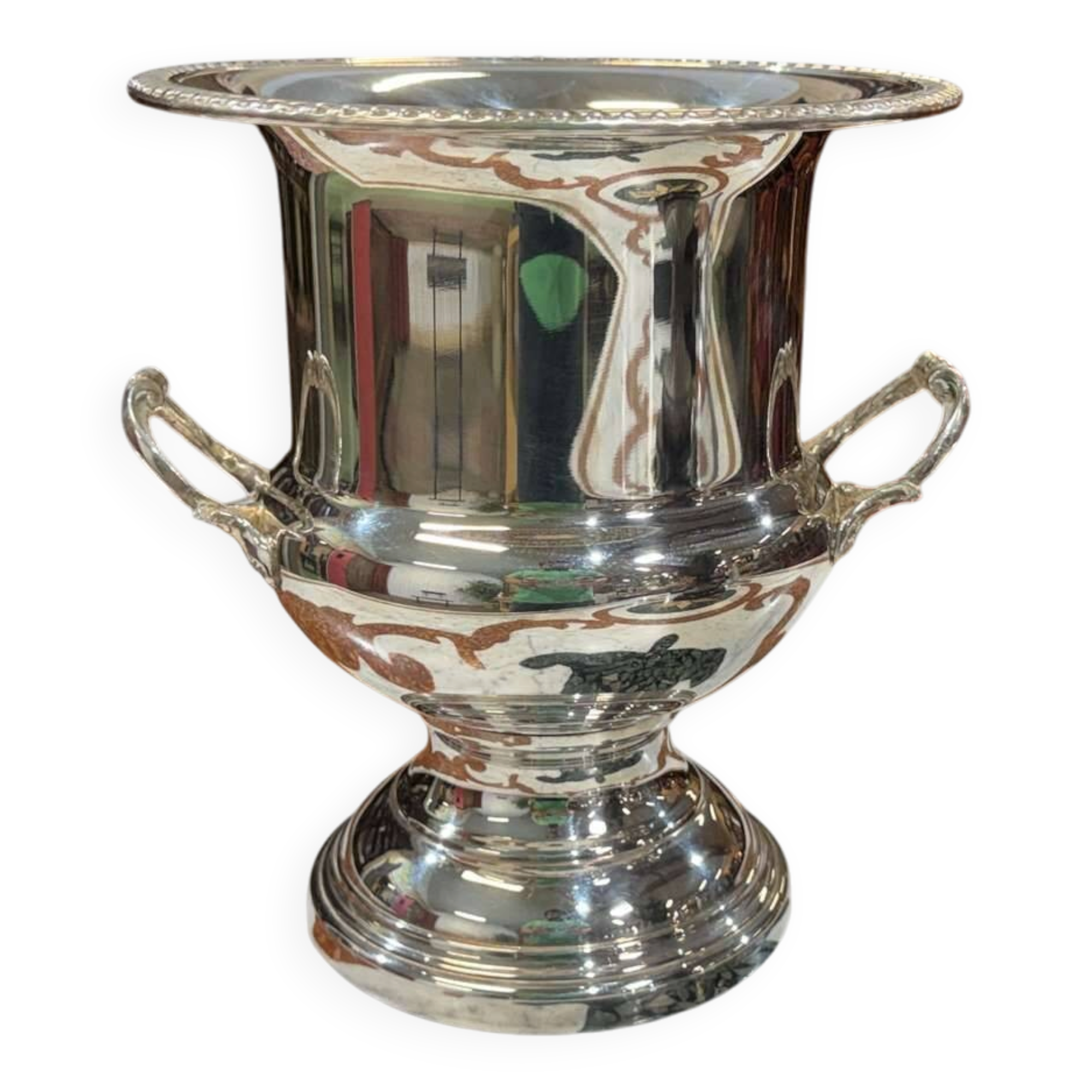 Silver-plated metal ice bucket