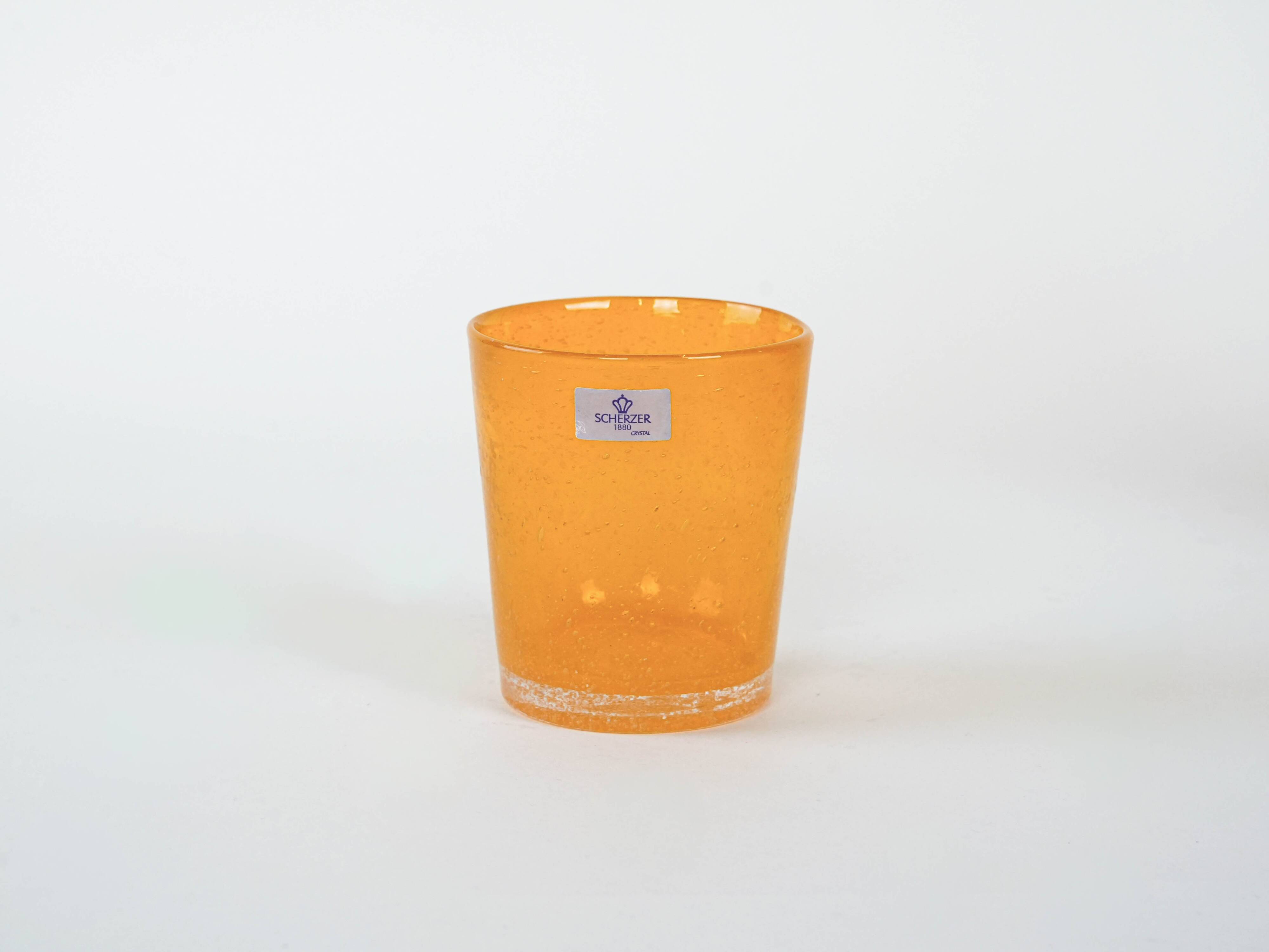 Colourful set of glasses and carafe, Scherzer Bavaria, 1980s, made in Germa