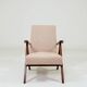 Modern powder pink boucle Zig Zag armchair
